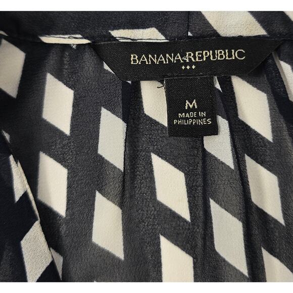 Banana republic sheer see through button up long sleeve chiffon black top EUC M - Picture 5 of 7